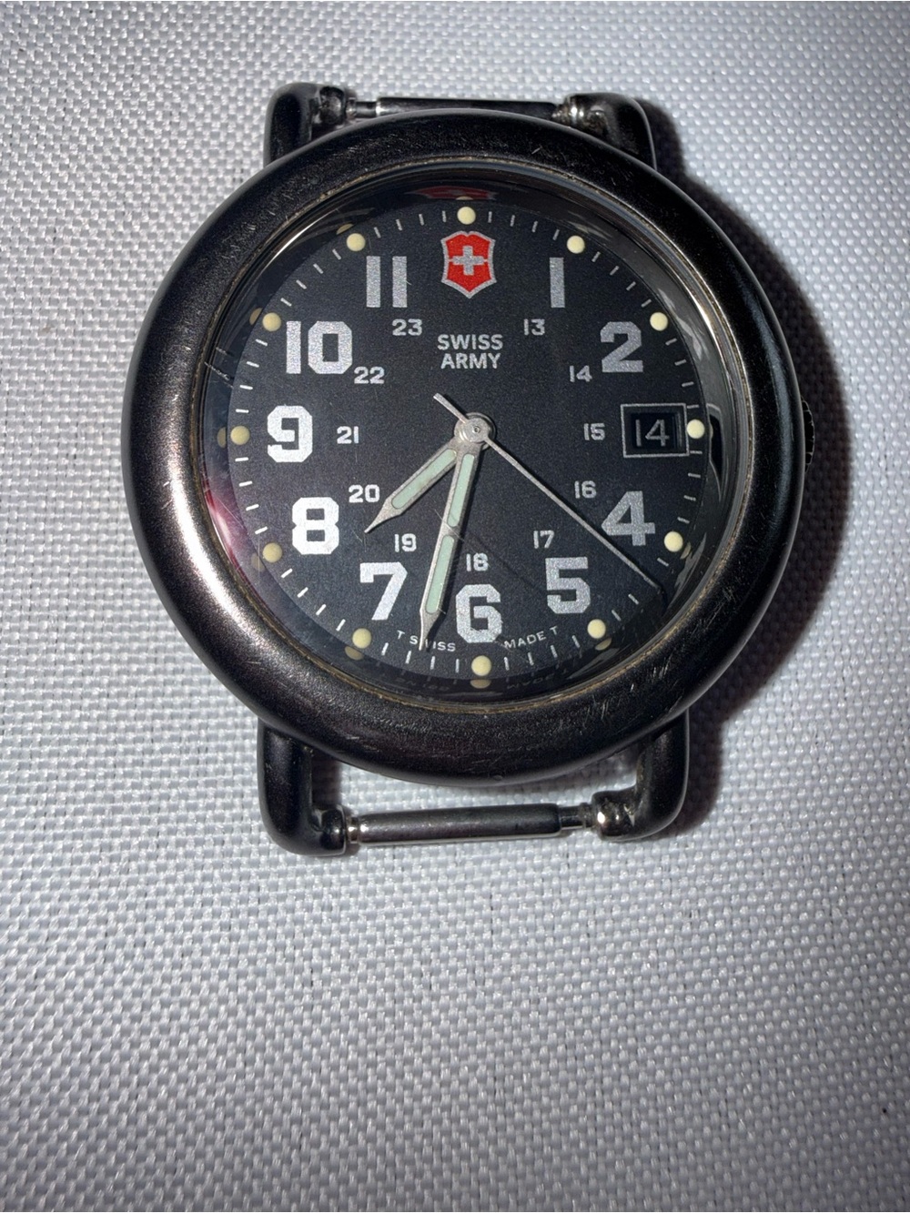 Victorinox Stainless Steel Watch Case in Silver and Black Accents